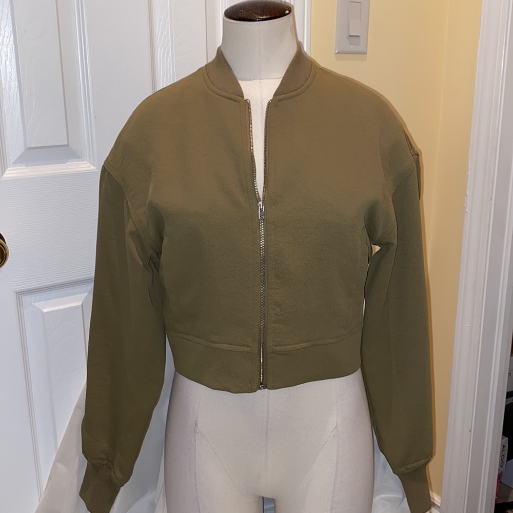 NWOT gorgeous olive green Wilfred bomber jacket